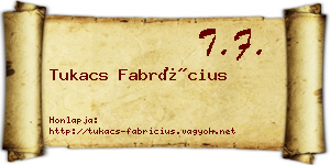 Tukacs Fabrícius névjegykártya